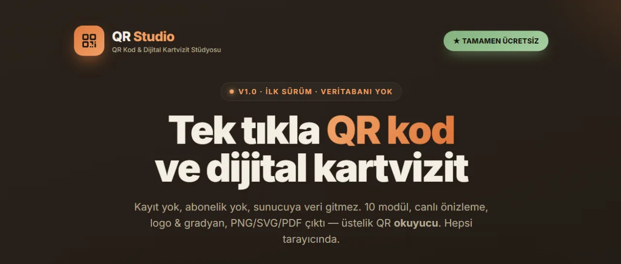 QR Studio - QR Kod & Dijital Kartvizit Stüdyosu