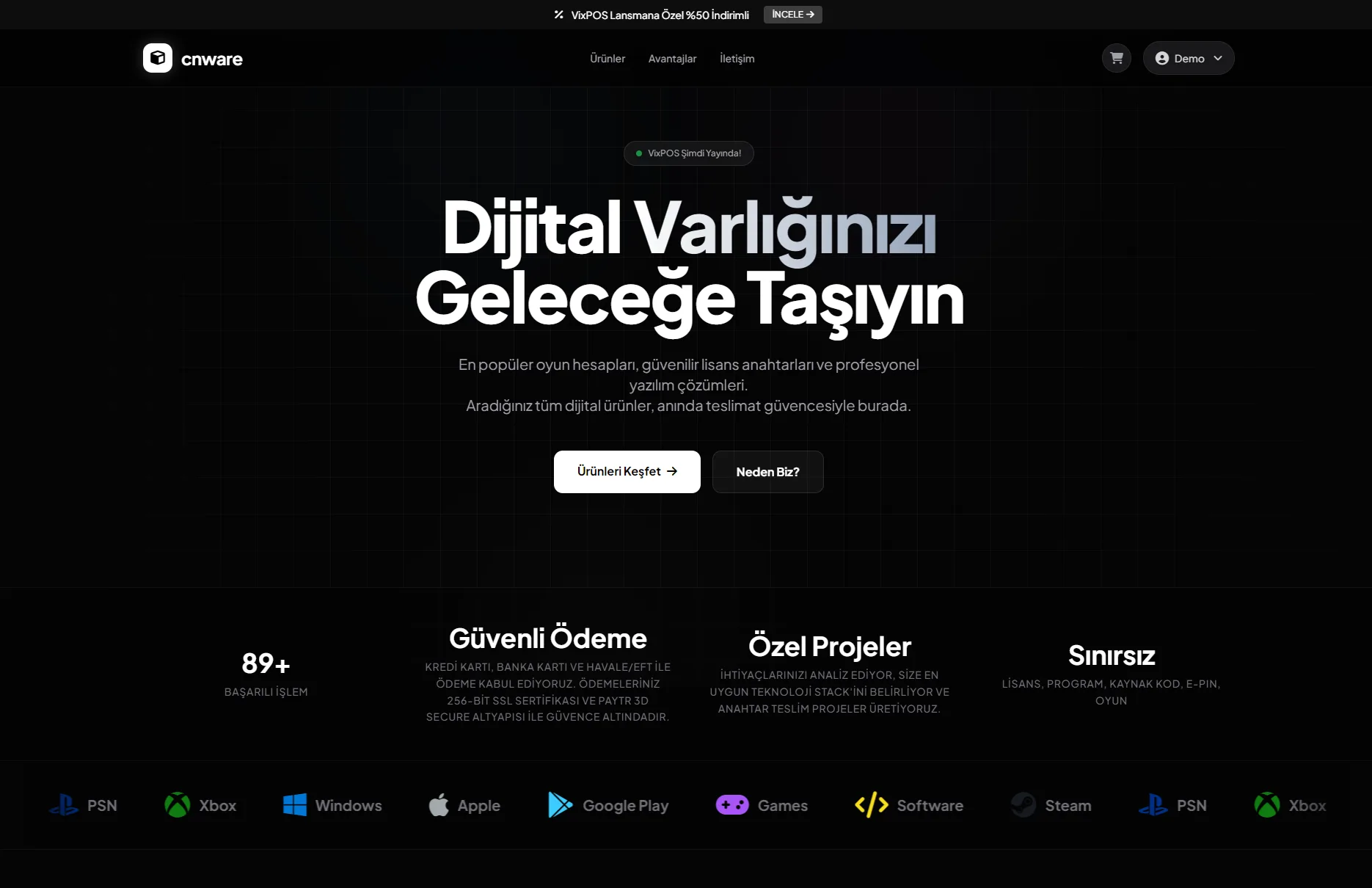 Tam Kapsamlı PHP E-Ticaret ve SaaS Lisans Platformu - cnware
