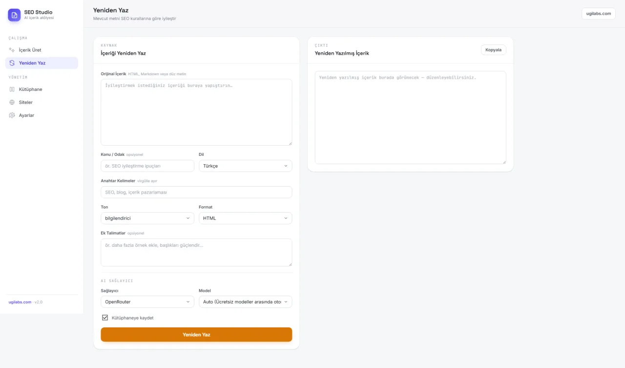 SEO Studio AI: Yapay Zeka Destekli Profesyonel SEO ve İçerik Üretim Platformu görsel 1